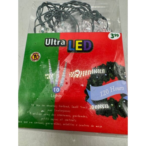 Ultra LED 10 ice cycles Light String Steady-On Twinkle Modes Wreaths Garlands - Picture 2 of 6